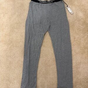 ESSENTIALS Heather Gray Jogger Pants with Black Waistband